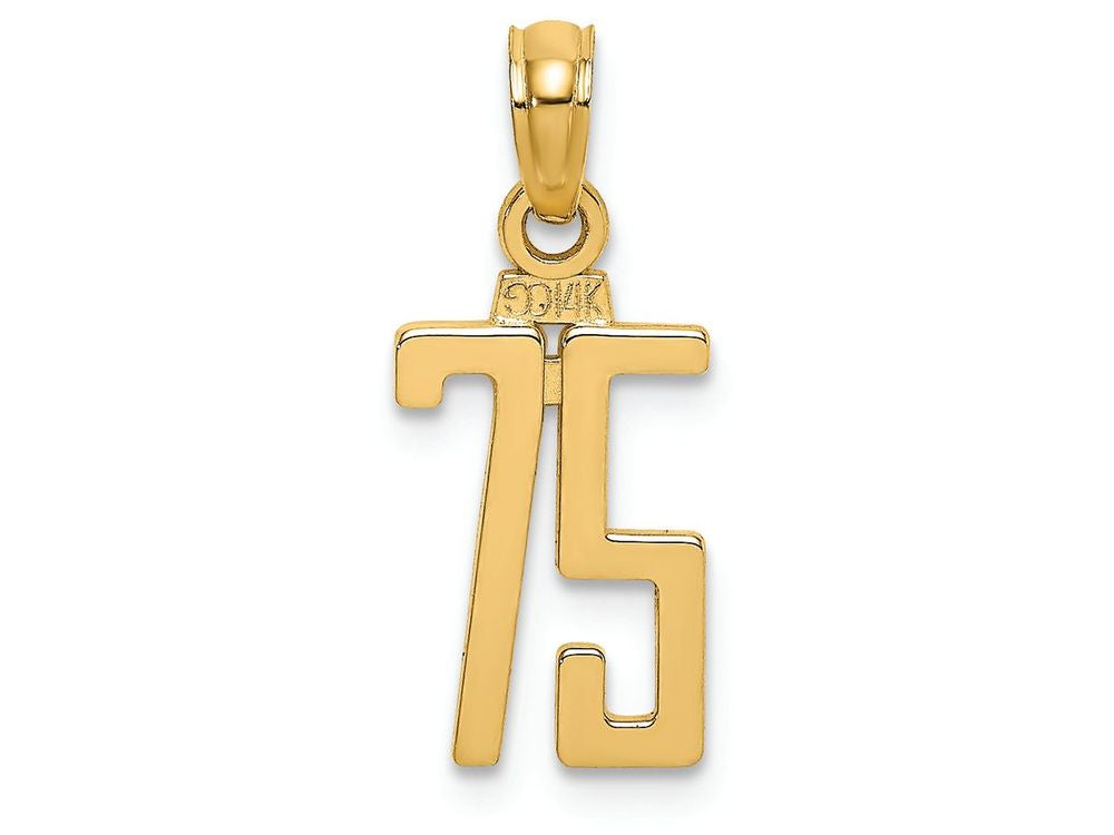 FJC Finejewelers 14k Yellow Gold 75"block Styl Charm