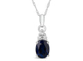 FJC Finejewelers 10k White Gold 8x6mm Oval Created Blue Sapphire Pendant Necklace