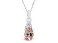 FJC Finejewelers 10k White Gold 8x6mm Oval Morganite Pendant Necklace