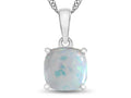 FJC Finejewelers 10k White Gold 7mm Cushion-Cut Created Opal Pendant Necklace