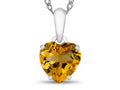 FJC Finejewelers 10k White Gold 7mm Heart Shaped Citrine Pendant Necklace