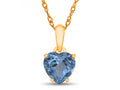 FJC Finejewelers 10k Yellow Gold 7mm Heart Shaped Simulated Aquamarine Pendant Necklace