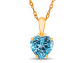FJC Finejewelers 10k Yellow Gold 7mm Heart Shaped Swiss Blue Topaz Pendant Necklace