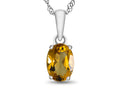 FJC Finejewelers 10k White Gold 7x5mm Oval Citrine Pendant Necklace