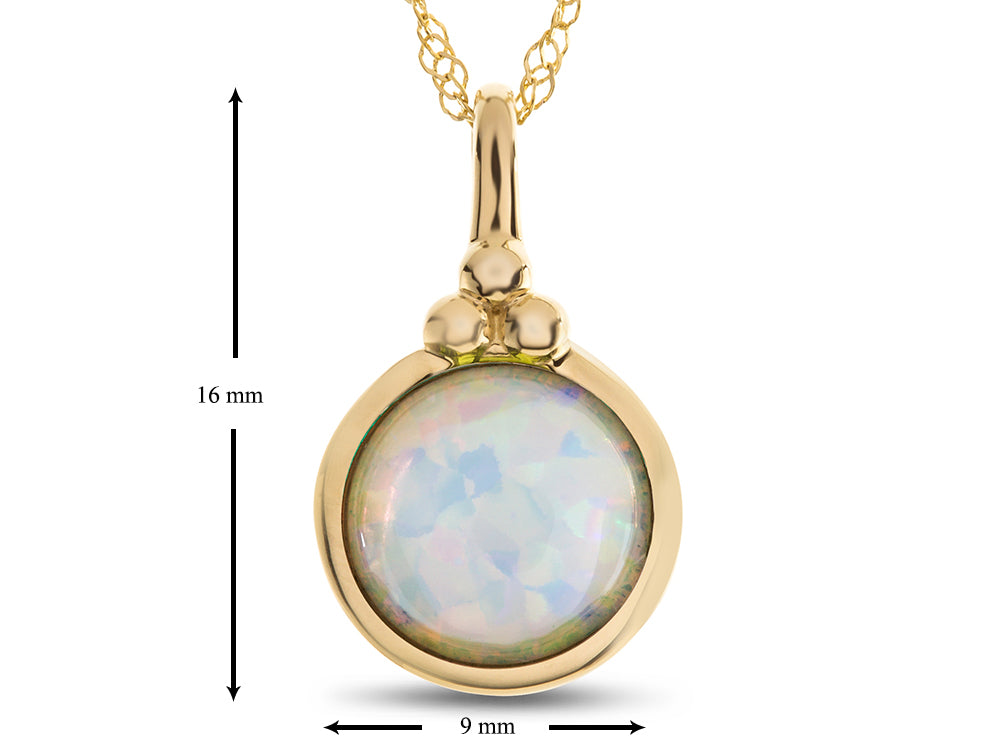 FJC Finejewelers 8mm Round Bezel Set Created Opal Pendant Necklace - Chain Included
