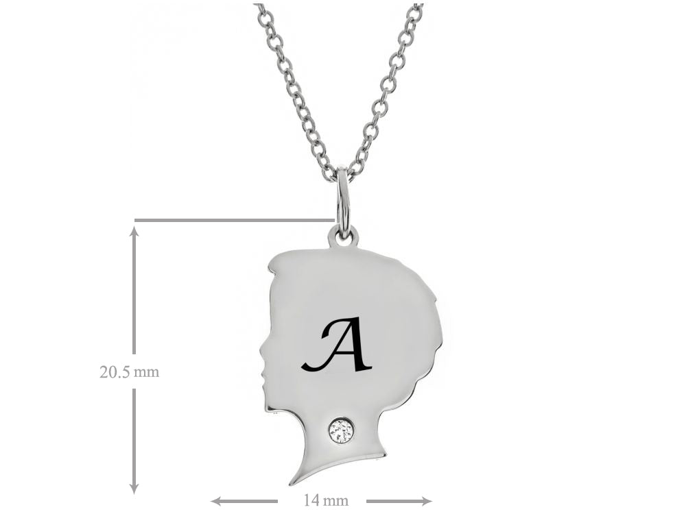 FJC Finejewelers Themed Boy Personalized Initial A Alphabet Pendant Necklace with CZ  18 Inch Adjustable Chain