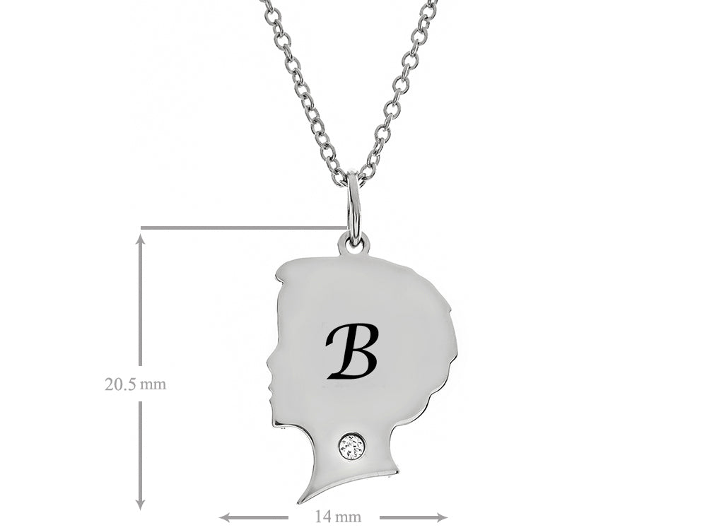 FJC Finejewelers Themed Boy Personalized Initial B Alphabet Pendant Necklace with CZ  18 Inch Adjustable Chain