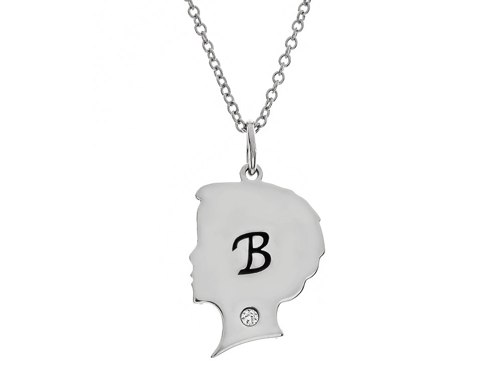 FJC Finejewelers Themed Boy Personalized Initial B Alphabet Pendant Necklace with CZ  18 Inch Adjustable Chain