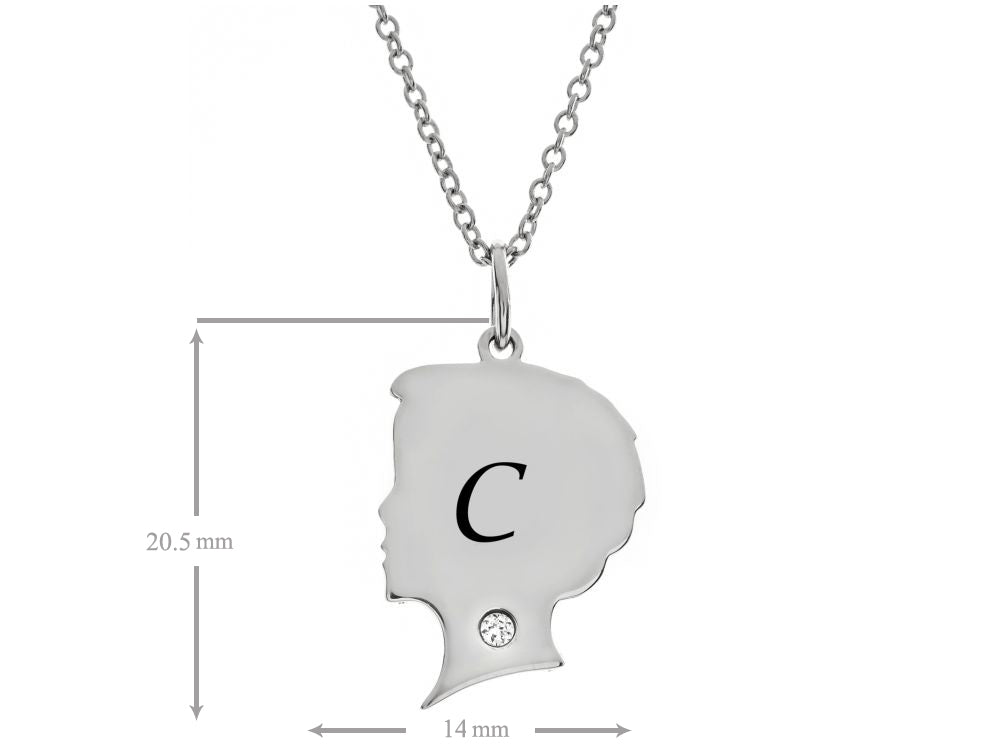 FJC Finejewelers Themed Boy Personalized Initial C Alphabet Pendant Necklace with CZ  18 Inch Adjustable Chain