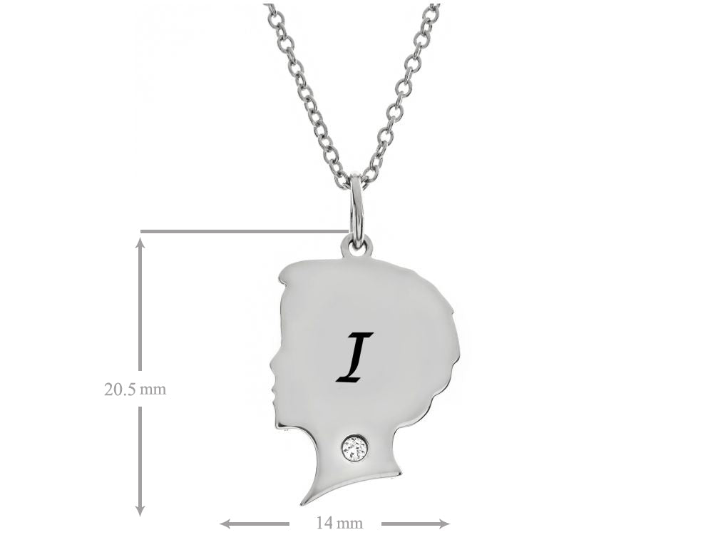 FJC Finejewelers Themed Boy Personalized Initial I Alphabet Pendant Necklace with CZ  18 Inch Adjustable Chain