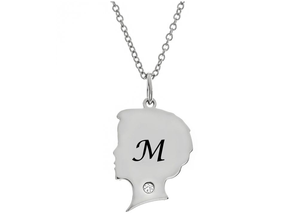 FJC Finejewelers Themed Boy Personalized Initial M Alphabet Pendant Necklace with CZ  18 Inch Adjustable Chain
