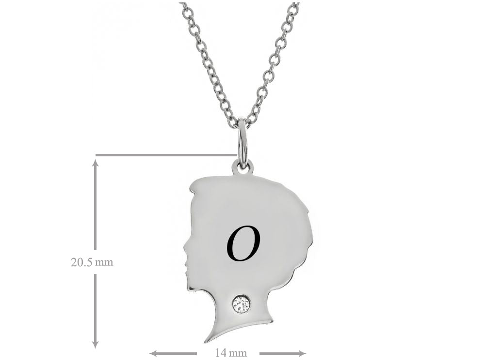 FJC Finejewelers Themed Boy Personalized Initial O Alphabet Pendant Necklace with CZ  18 Inch Adjustable Chain