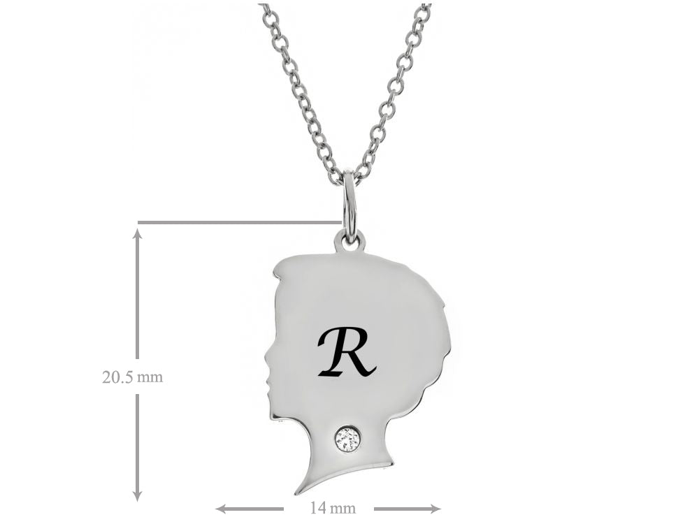 FJC Finejewelers Themed Boy Personalized Initial R Alphabet Pendant Necklace with CZ  18 Inch Adjustable Chain