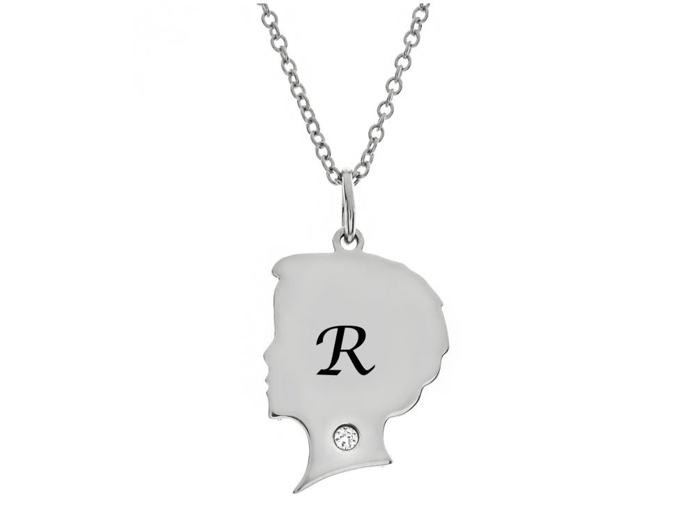 FJC Finejewelers Themed Boy Personalized Initial R Alphabet Pendant Necklace with CZ  18 Inch Adjustable Chain