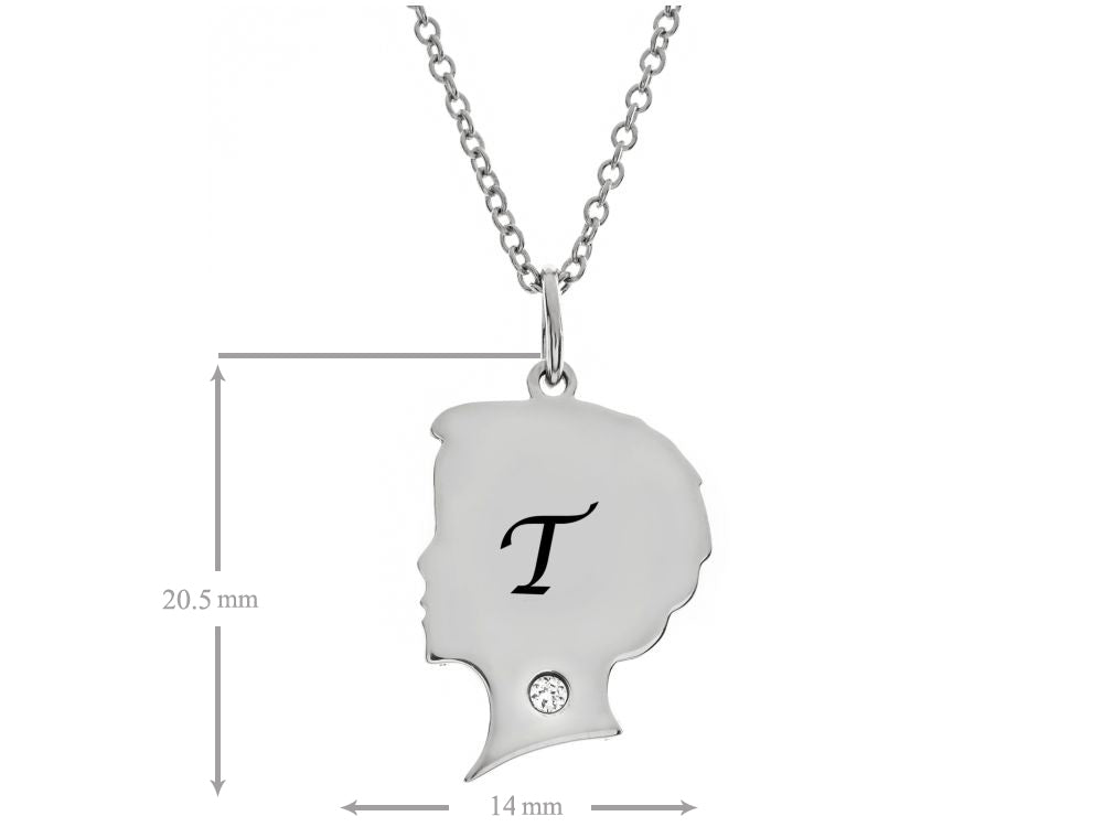 FJC Finejewelers Themed Boy Personalized Initial T Alphabet Pendant Necklace with CZ  18 Inch Adjustable Chain