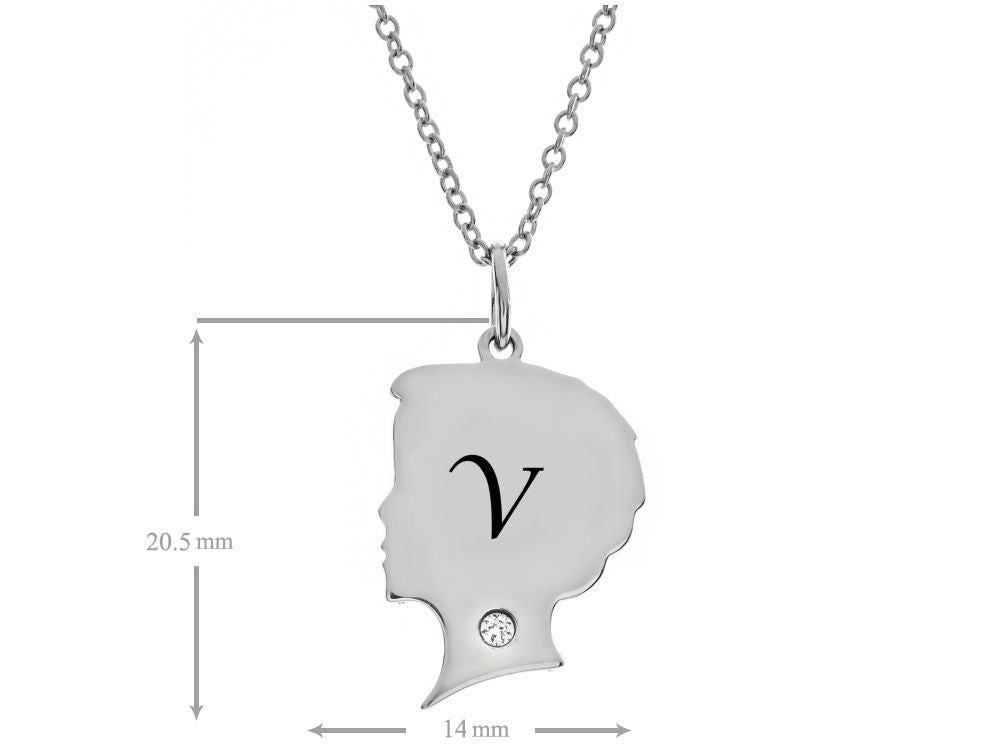 FJC Finejewelers Themed Boy Personalized Initial V Alphabet Pendant Necklace with CZ  18 Inch Adjustable Chain