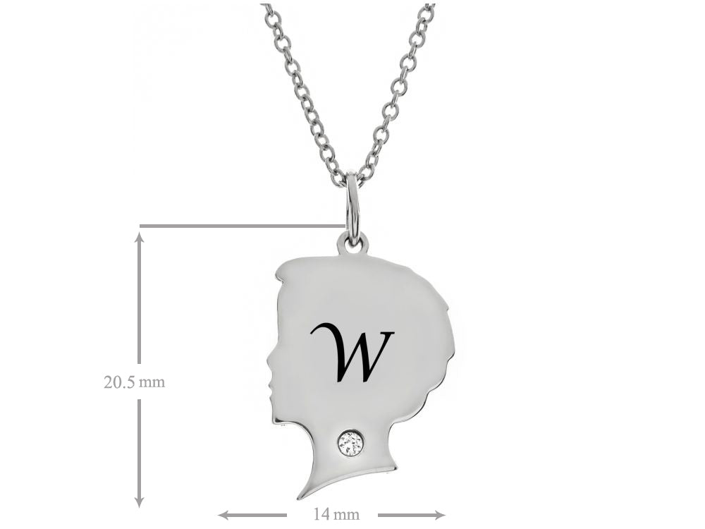 FJC Finejewelers Themed Boy Personalized Initial W Alphabet Pendant Necklace with CZ  18 Inch Adjustable Chain