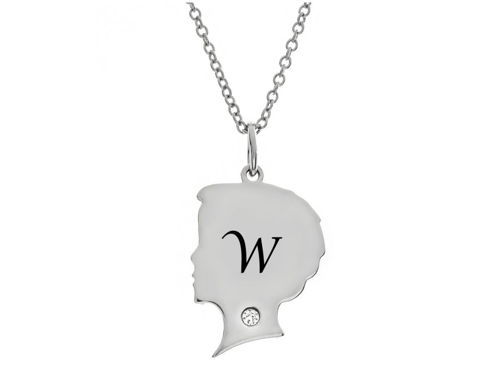FJC Finejewelers Themed Boy Personalized Initial W Alphabet Pendant Necklace with CZ  18 Inch Adjustable Chain