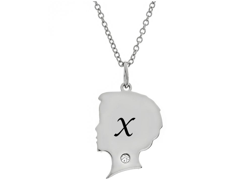 FJC Finejewelers Themed Boy Personalized Initial X Alphabet Pendant Necklace with CZ  18 Inch Adjustable Chain