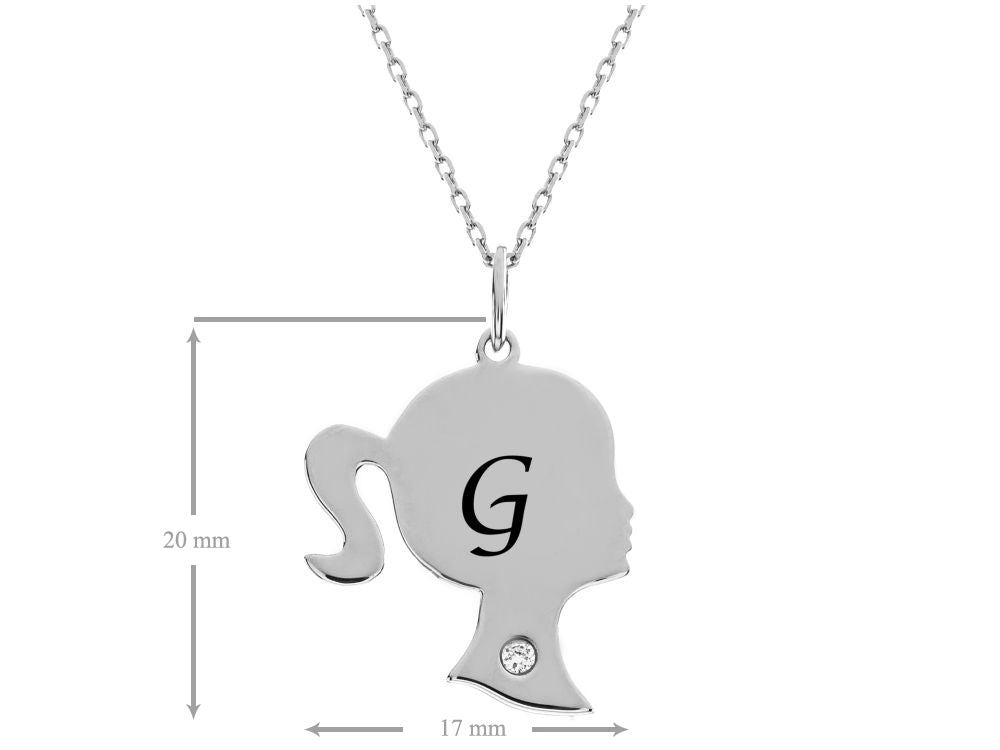 FJC Finejewelers Girl Personalized Initial G Alphabet Pendant Necklace with CZ  18 Inch Adjustable Chain