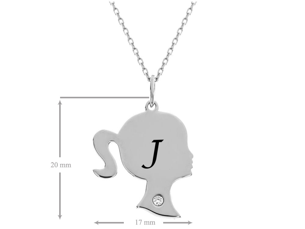 FJC Finejewelers Girl Personalized Initial J Alphabet Pendant Necklace with CZ  18 Inch Adjustable Chain