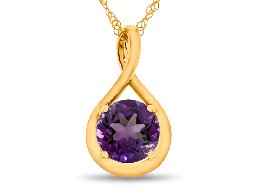 FJC Finejewelers 7mm Round Amethyst Twist Pendant Necklace - Chain Included