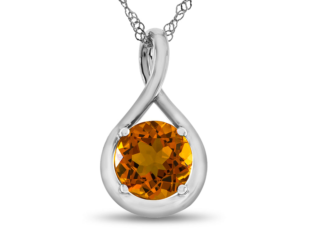 FJC Finejewelers 7mm Round Citrine Twist Pendant Necklace - Chain Included