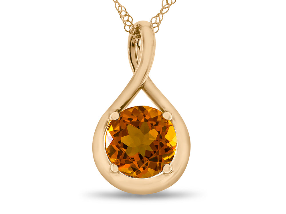FJC Finejewelers 7mm Round Citrine Twist Pendant Necklace - Chain Included