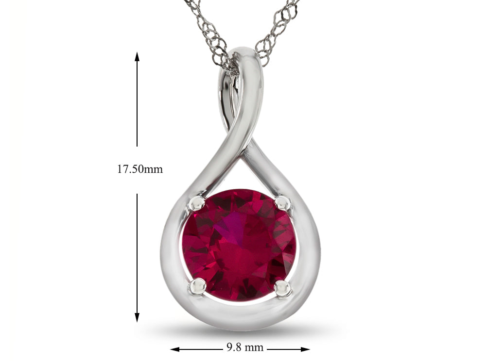 FJC Finejewelers 7mm Round Created Ruby Twist Pendant Necklace - Chain Included