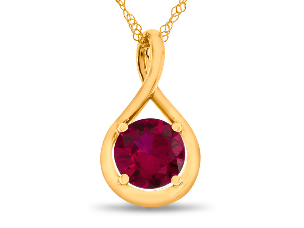 FJC Finejewelers 7mm Round Created Ruby Twist Pendant Necklace - Chain Included