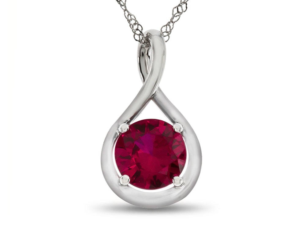 FJC Finejewelers 7mm Round Created Ruby Twist Pendant Necklace - Chain Included