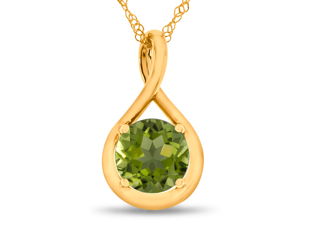 FJC Finejewelers 7mm Round Peridot Twist Pendant Necklace - Chain Included