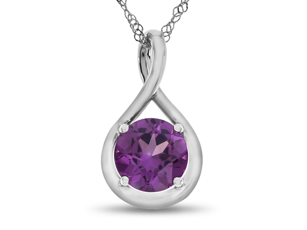 FJC Finejewelers 7mm Round Simulated Alexandrite Twist Pendant Necklace - Chain Included