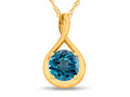 FJC Finejewelers 7mm Round Swiss Blue Topaz Twist Pendant Necklace - Chain Included