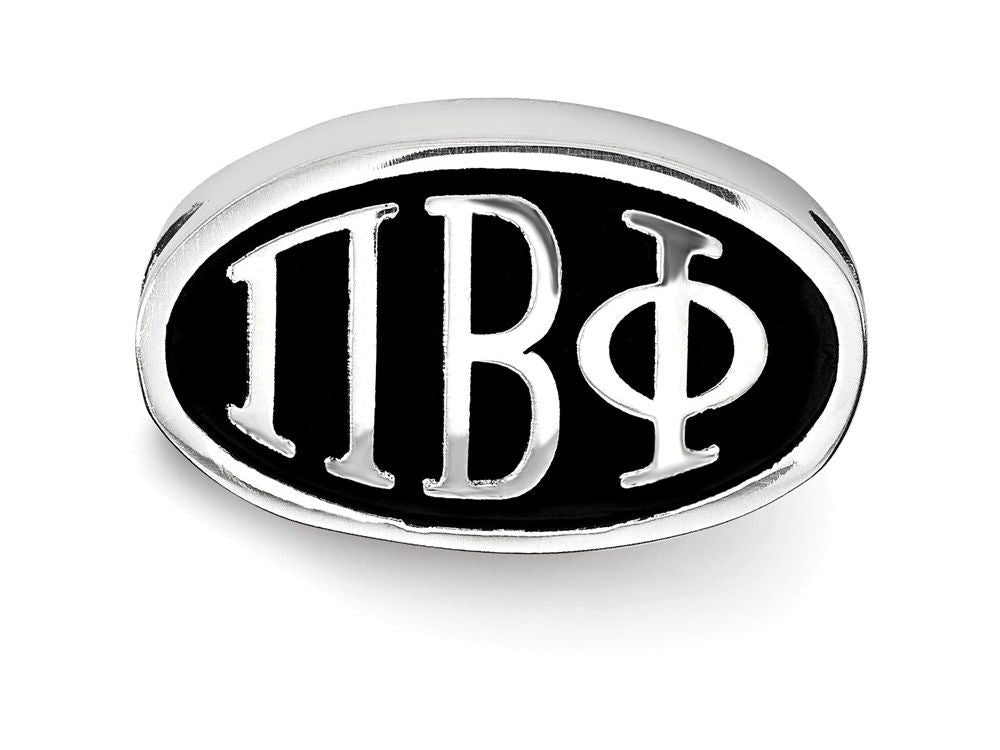 LogoArt Sterling Silver 15.25mm Pi Beta Phi Oval Letters Bead Charm
