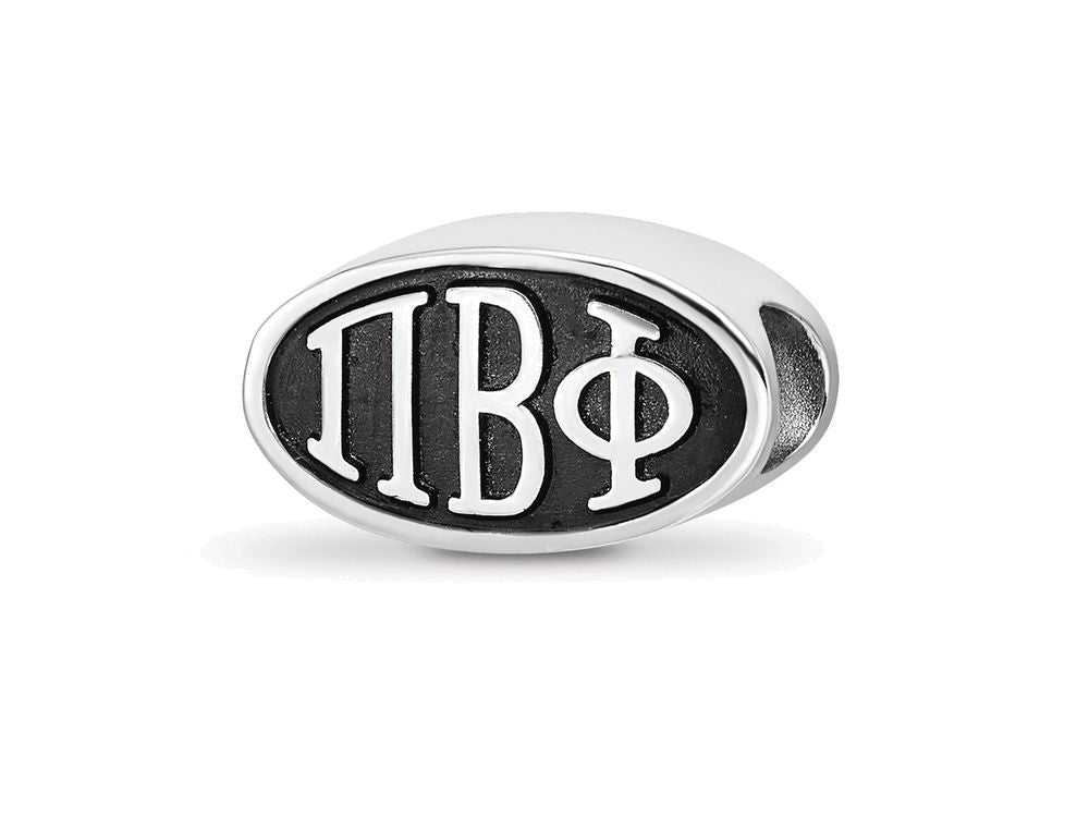 LogoArt Sterling Silver 15.25mm Pi Beta Phi Oval Letters Bead Charm