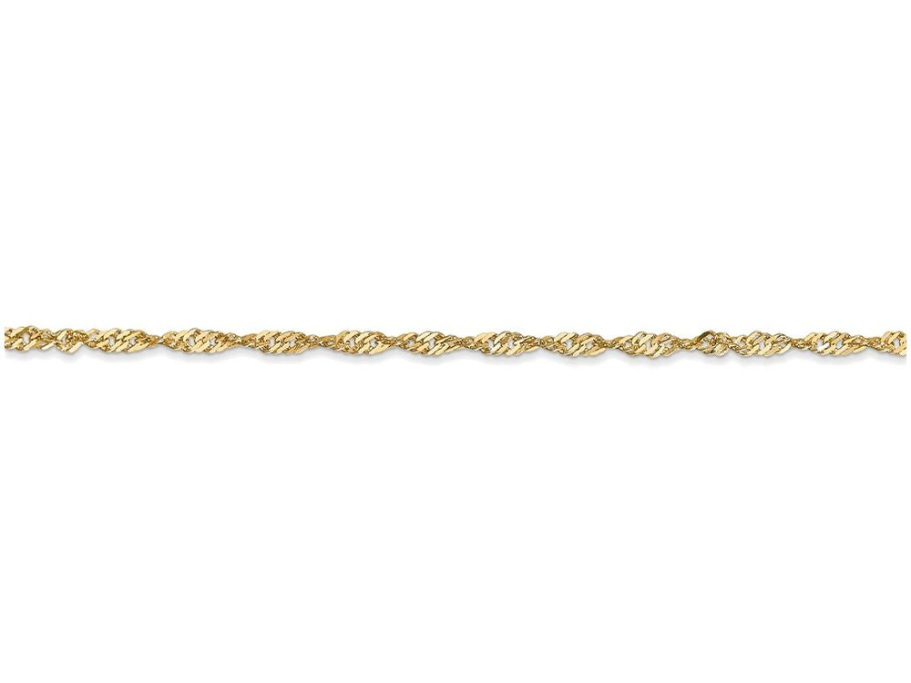 FJC Finejewelers 10 Inch 14k Yellow Gold 1.70mm Singapore Chain Ankle Bracelet