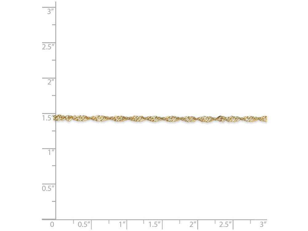 FJC Finejewelers 8 Inch 14k Yellow Gold 1.70mm Singapore Chain Bracelet