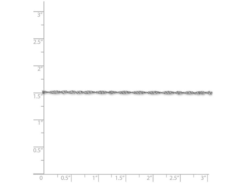 FJC Finejewelers 10 Inch 14k White Gold 1.7mm Singapore Chain Ankle Bracelet