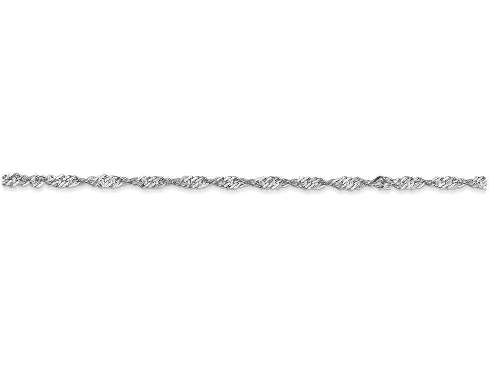 FJC Finejewelers 9 Inch 14k White Gold 1.7mm Singapore Chain Ankle Bracelet (Smaller Ankles)