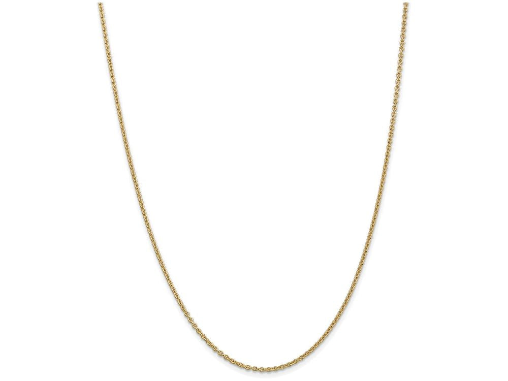 FJC Finejewelers 9 Inch 14k Yellow Gold 2mm Solid Polished Cable Chain Ankle Bracelet (Smaller Ankles)