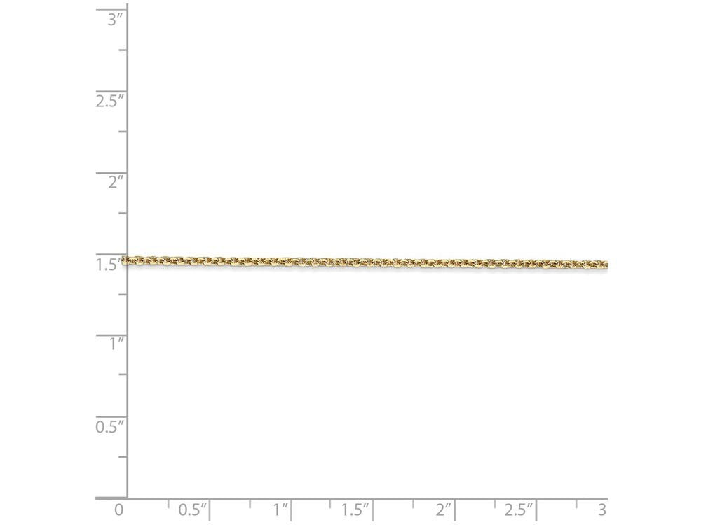 FJC Finejewelers 9 Inch 14k Yellow Gold 1.3mm Solid bright-cut Cable Chain Ankle Bracelet (Smaller Ankles)