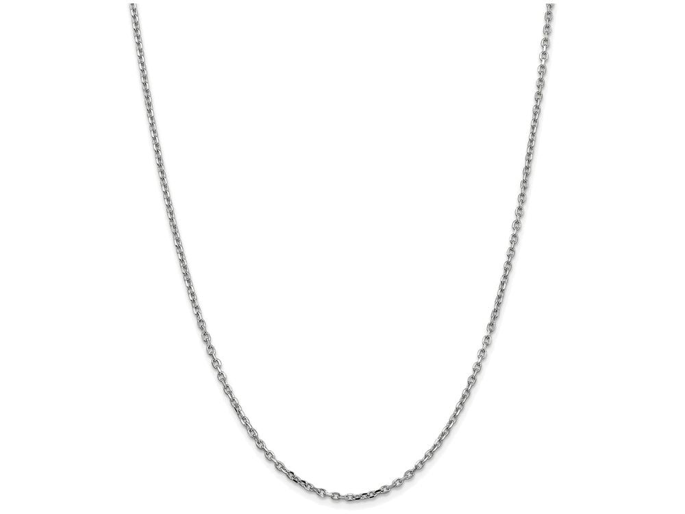FJC Finejewelers 18 Inch 14k White Gold 2.2mm bright-cut Cable Chain Necklace