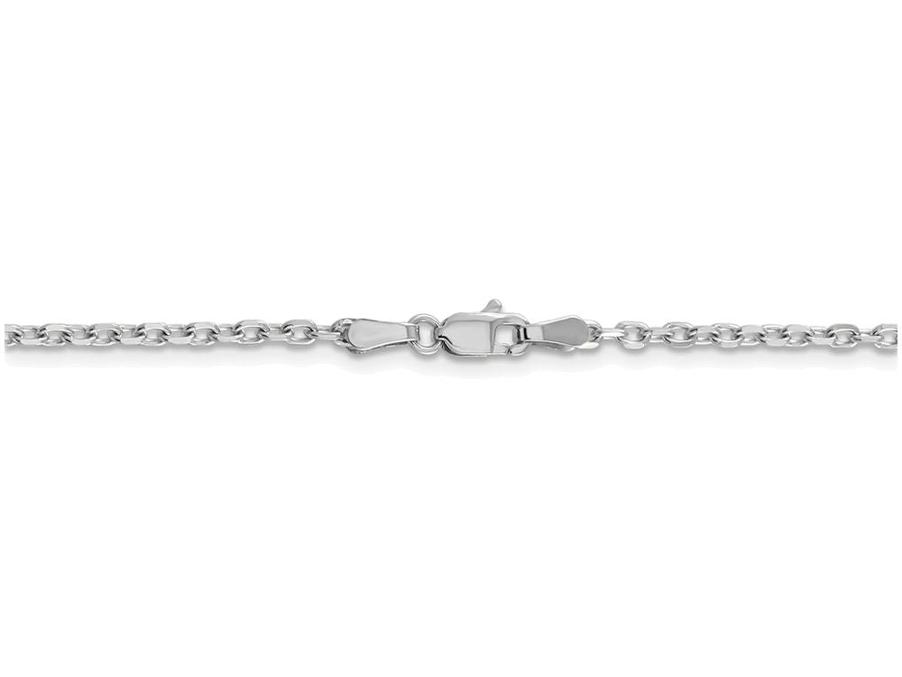 FJC Finejewelers 24 Inch 14k White Gold 2.2mm bright-cut Cable Chain Necklace