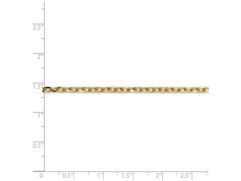 FJC Finejewelers 24 Inch 14k Yellow Gold 3mm bright-cut Cable Chain Necklace