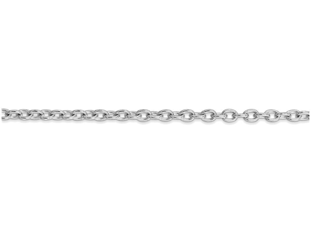 FJC Finejewelers 24 Inch 14k White Gold 3.2mm Cable Chain Necklace