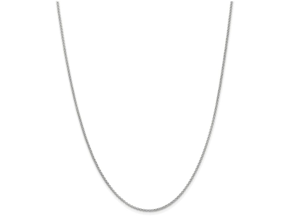FJC Finejewelers 18 Inch 14k White Gold 1.55mm Rolo Chain Necklace