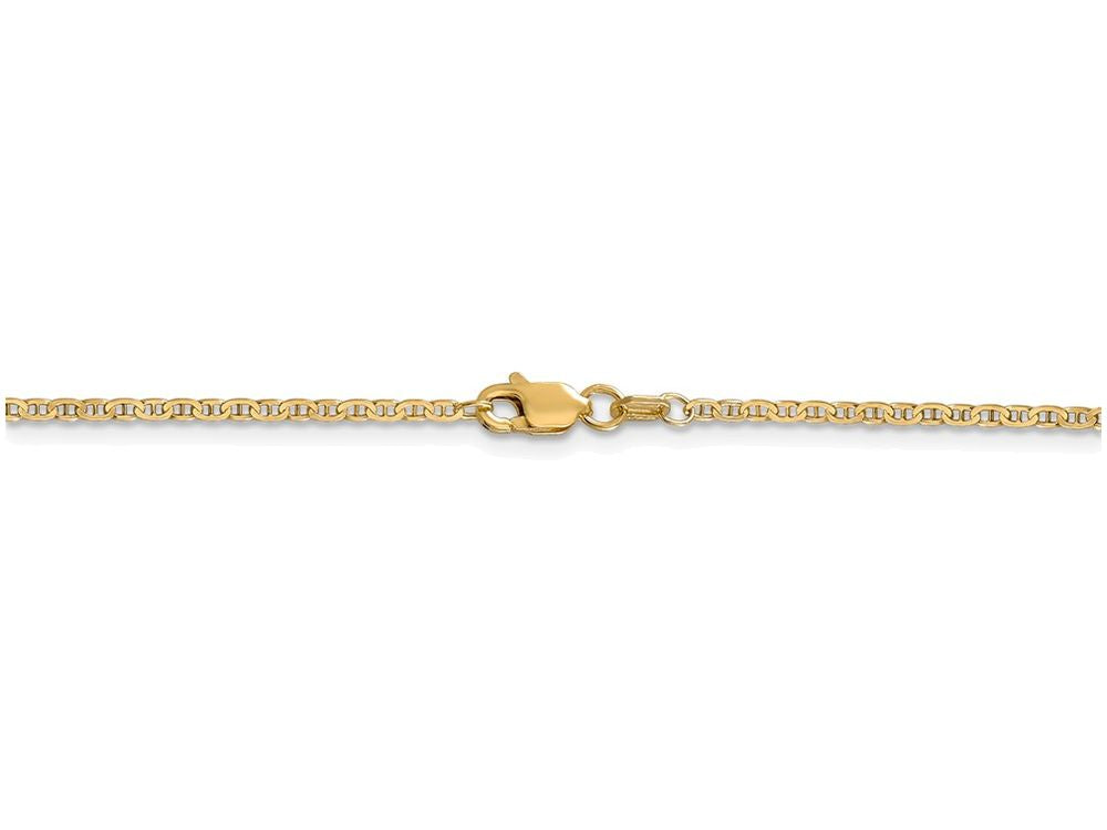 FJC Finejewelers 9 Inch 14k Yellow Gold 1.5mm Anchor Link Chain Ankle Bracelet (Smaller Ankles)