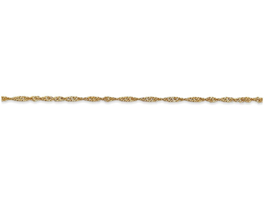 FJC Finejewelers 10 Inch 14k Yellow Gold 1.6mm Singapore Chain Ankle Bracelet