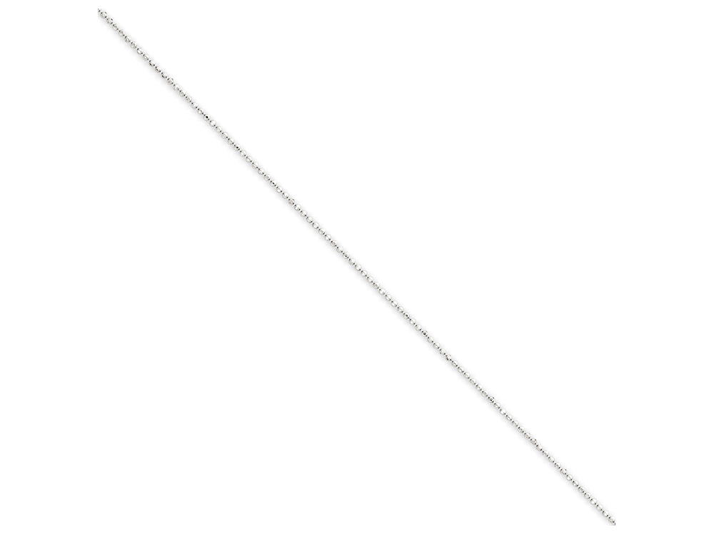 FJC Finejewelers 14 Inch 14k White Gold 1.2mm bright-cut Beaded Chain Necklace